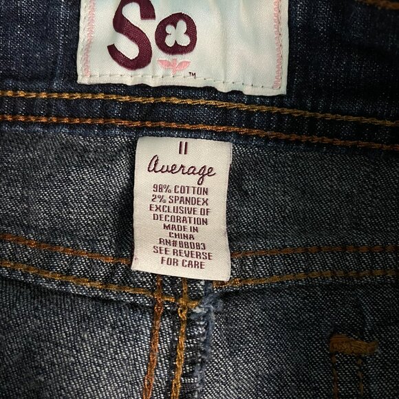 SO Bootcut Jeans – Size 11 Average – Dark Wash Stretch Denim - Picture 6 of 11